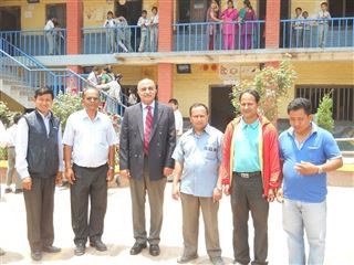 Honorable Education Minister, Girirajmani Pokharel opening the Hotel Management Laboratory.